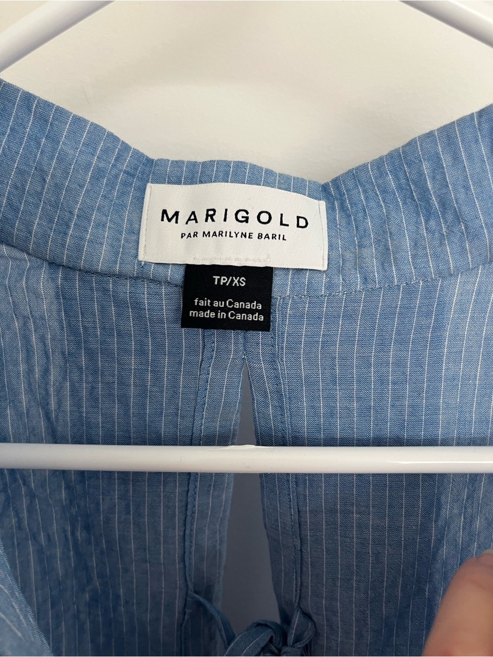Blue Short-Sleeve Lightweight Button-Back Top - Picture 7 of 12